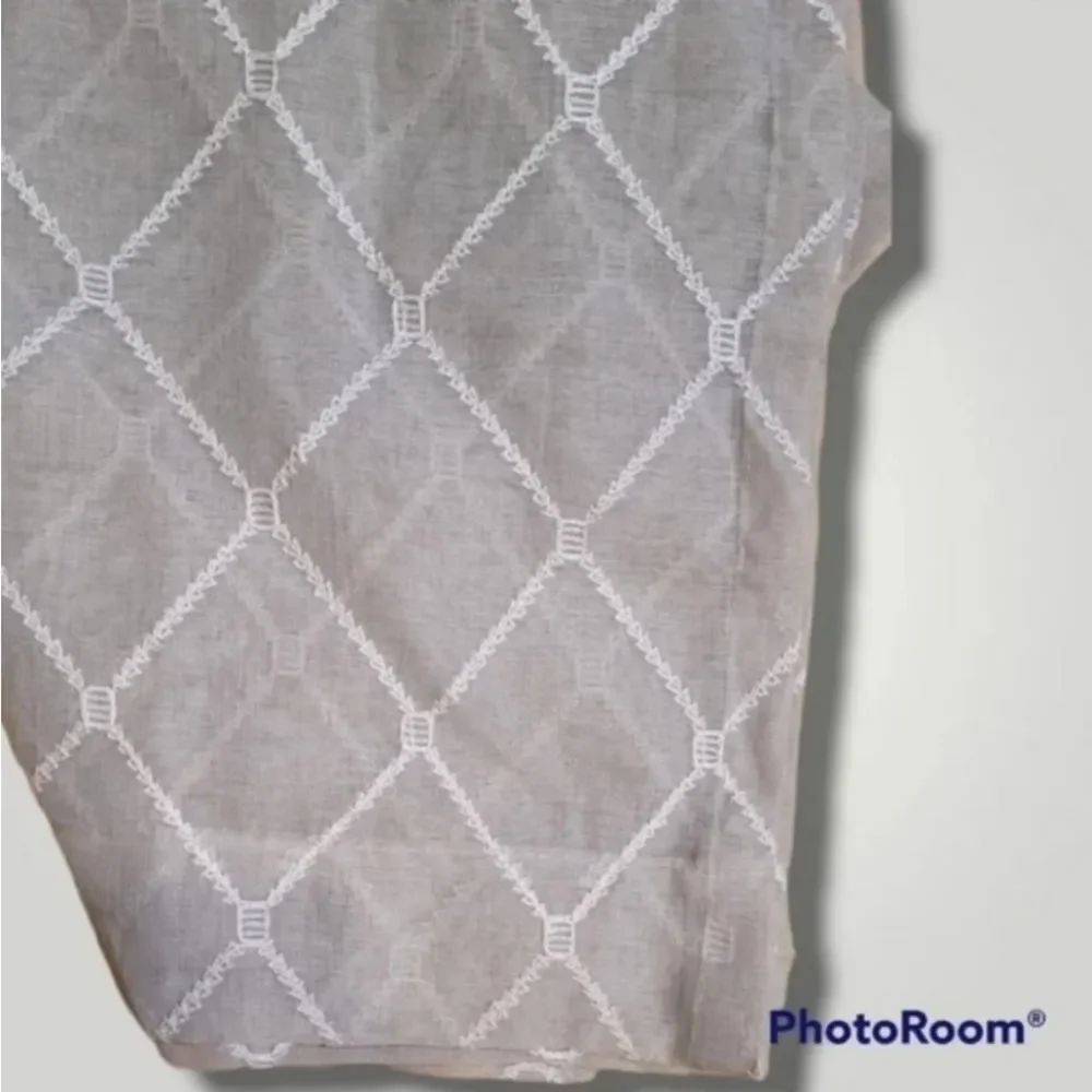 Madison Park Diamond Gray Sheer Curtain Panel